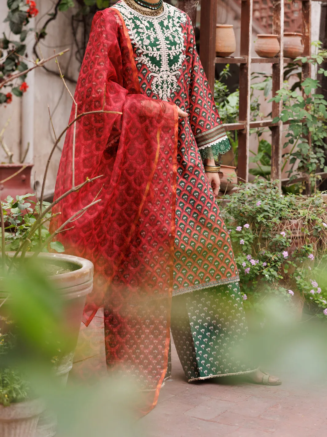 Maroon Cambric 3 Piece Unstitched - ALP-3PS-1877