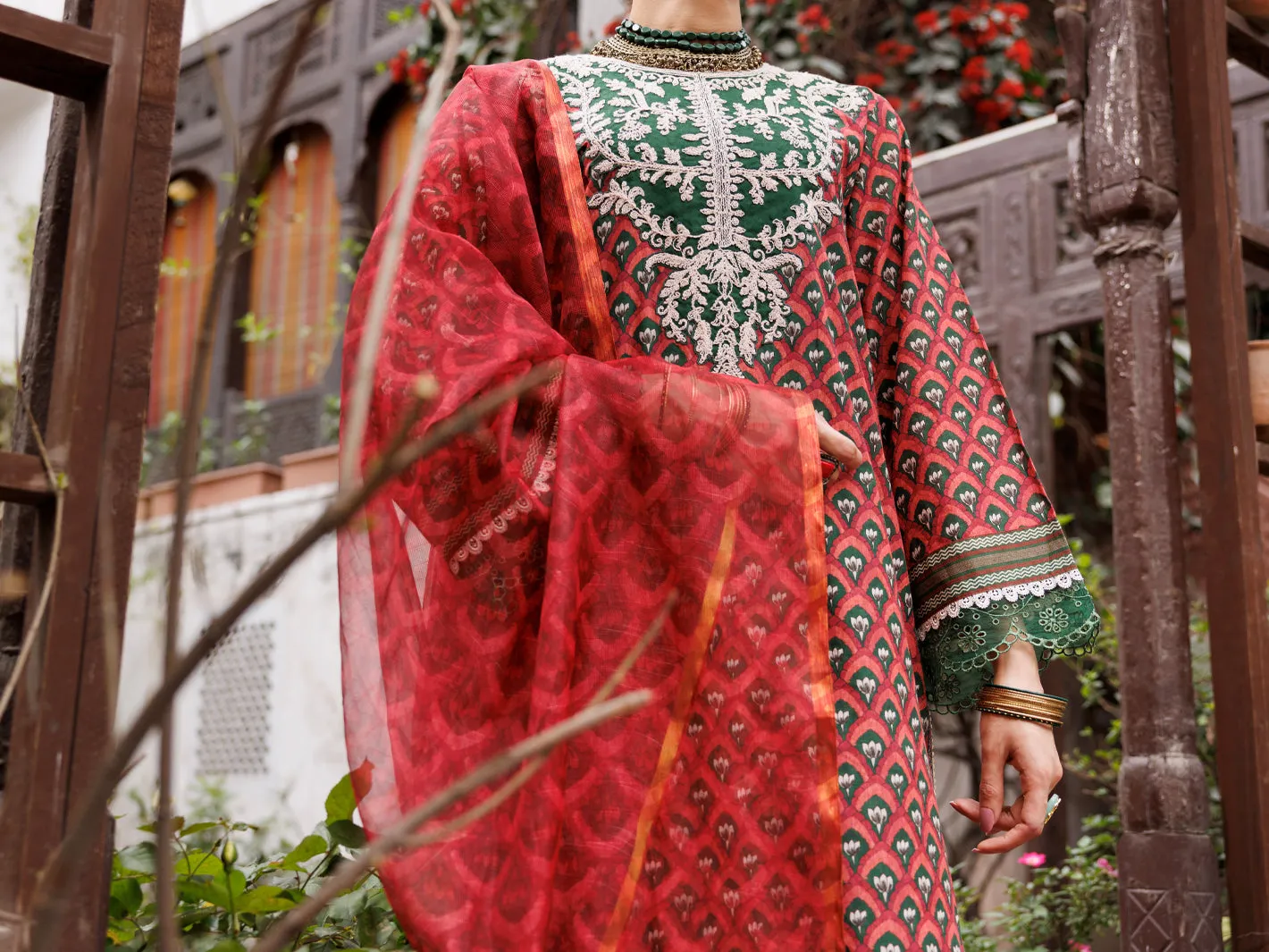Maroon Cambric 3 Piece Unstitched - ALP-3PS-1877