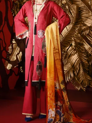 Maroon Khaddar 3 Piece Unstitched - AWP-3PS-282