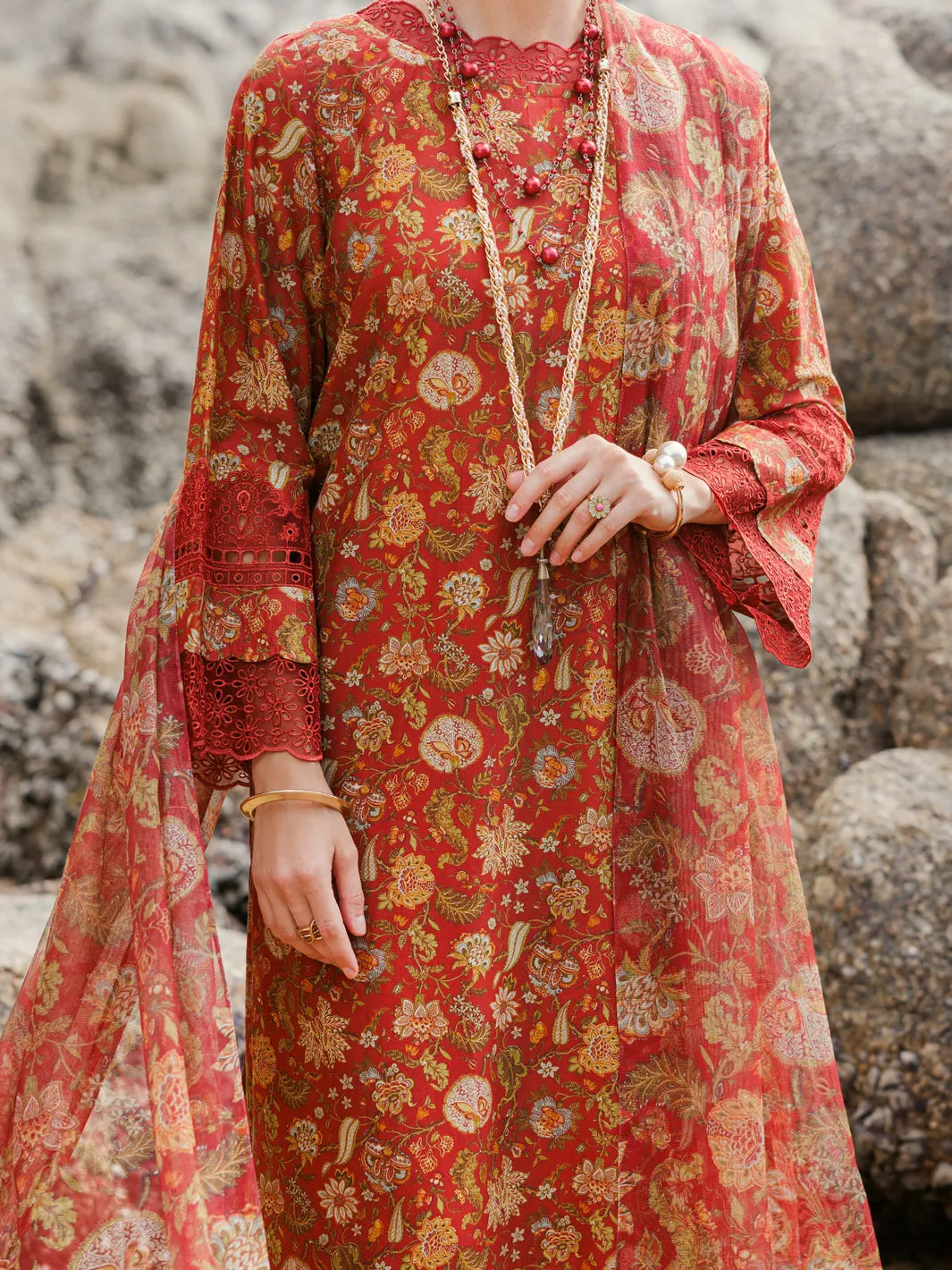 Maroon Lawn 3 Piece Unstitched - ALP-3PS-1807