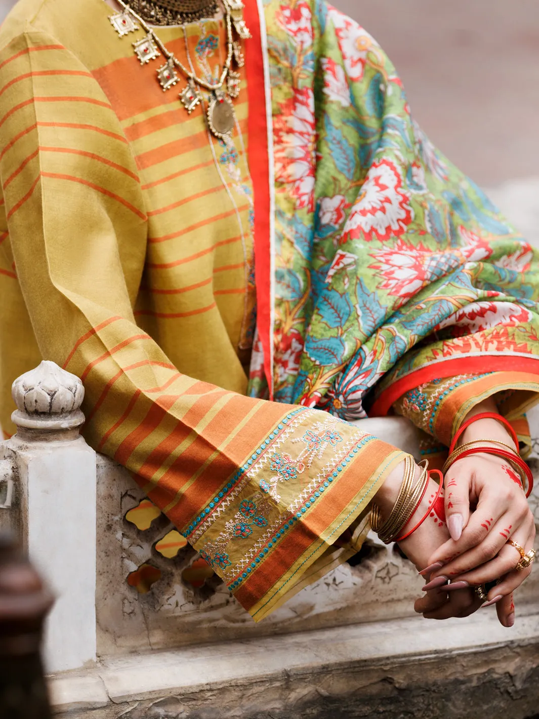 Mehndi Green Yarn Dyed 3 Piece Unstitched - ALP-3PS-1930