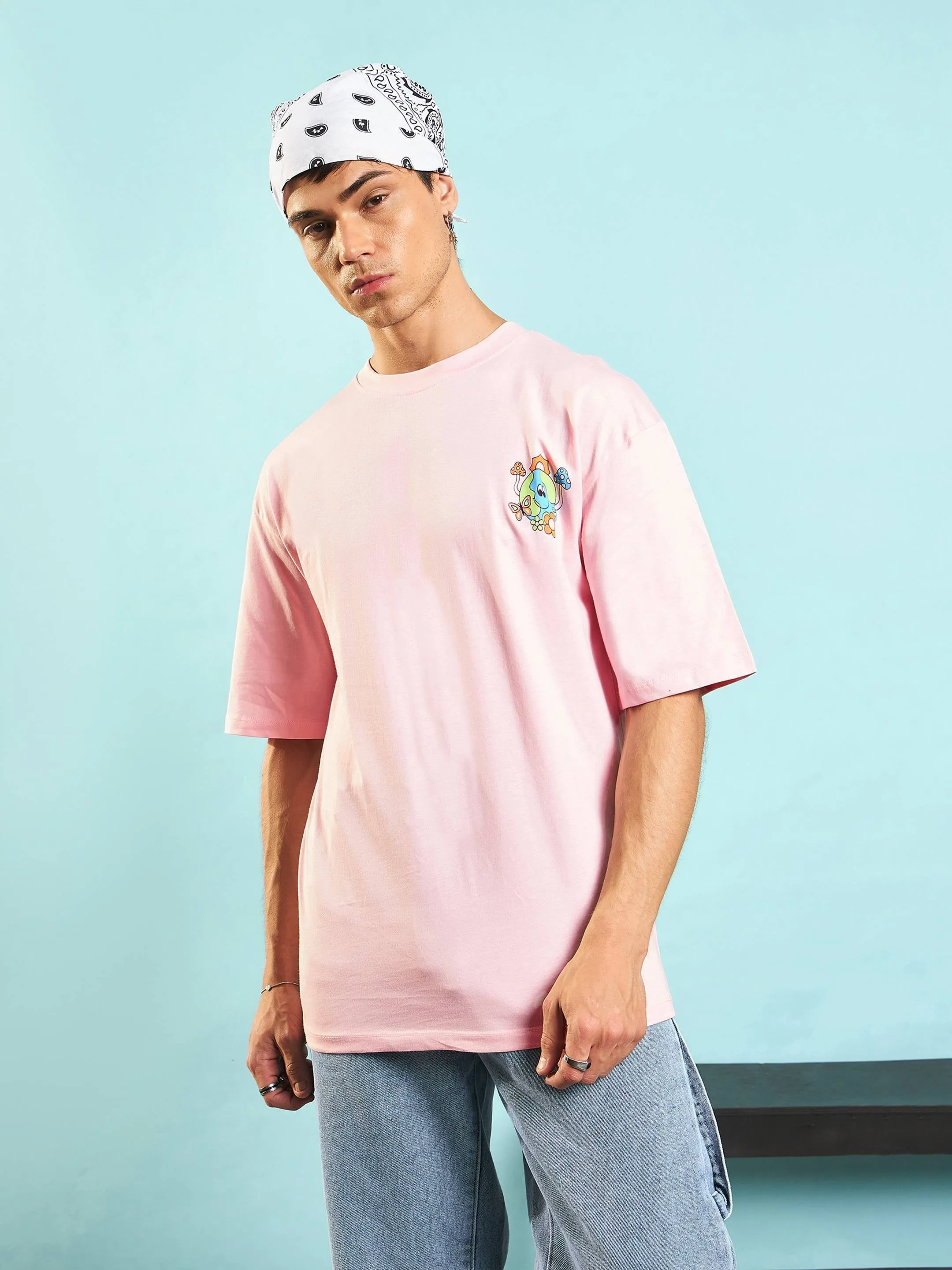 Men Pastel Pink The World Needs Oversized T-Shirt