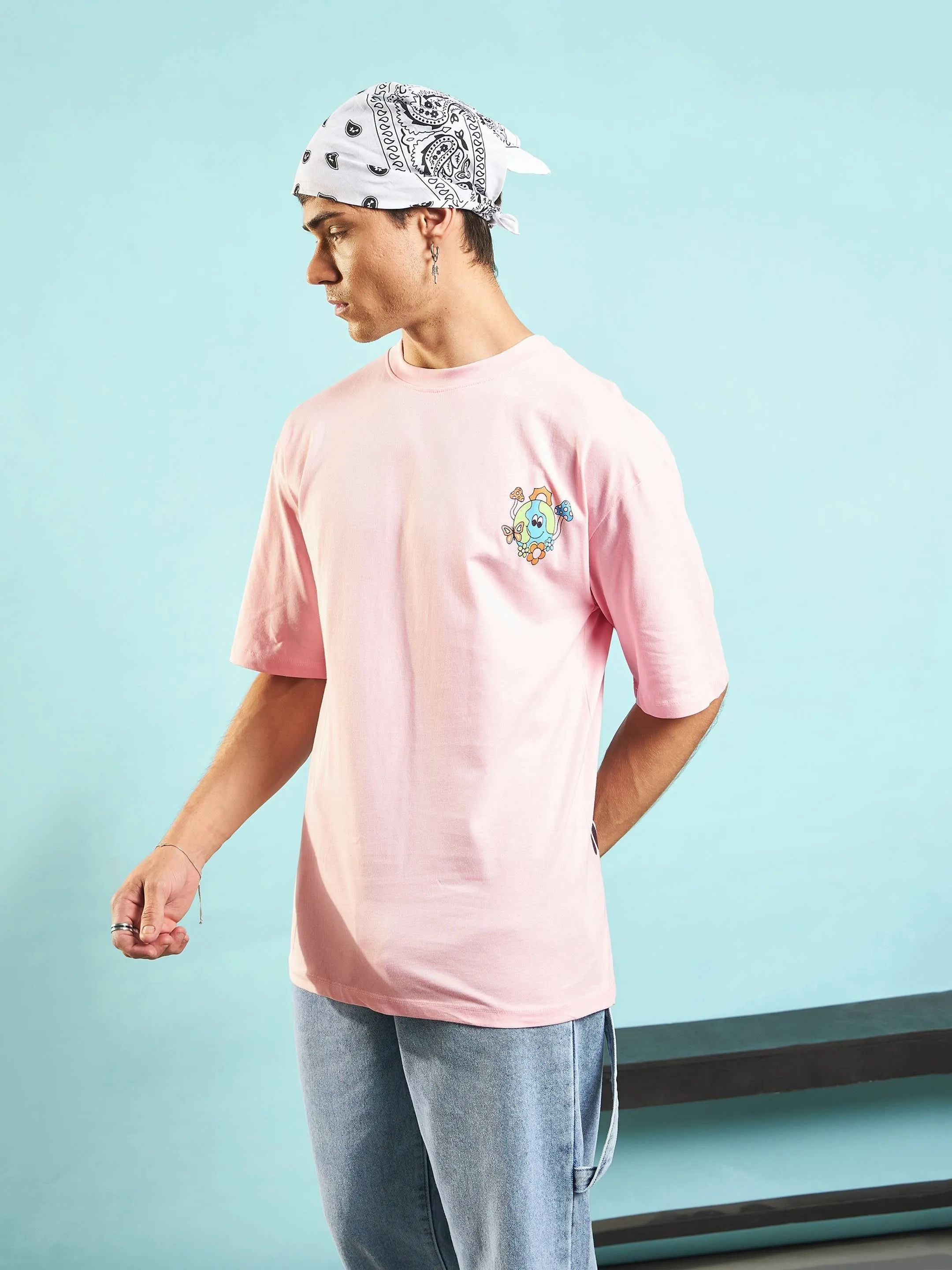 Men Pastel Pink The World Needs Oversized T-Shirt