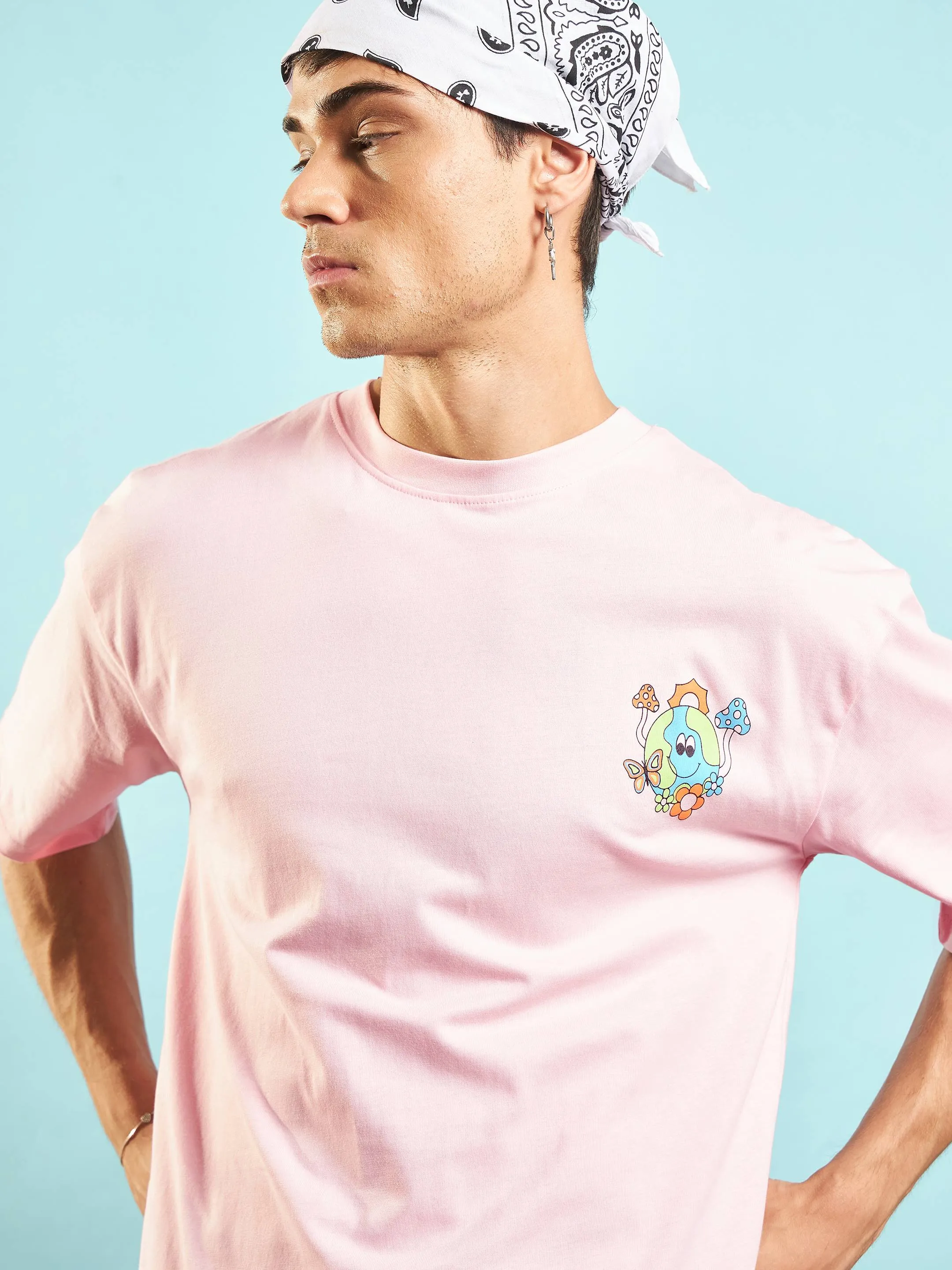 Men Pastel Pink The World Needs Oversized T-Shirt