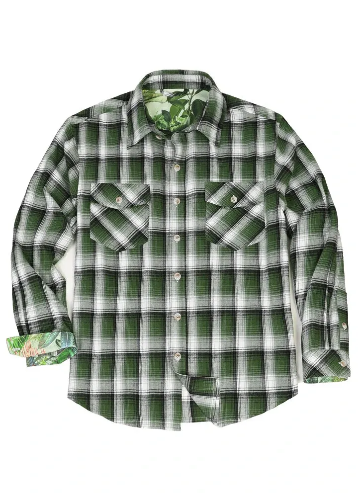 Men's Wildlife Adventure Flannel Plaid Shirt