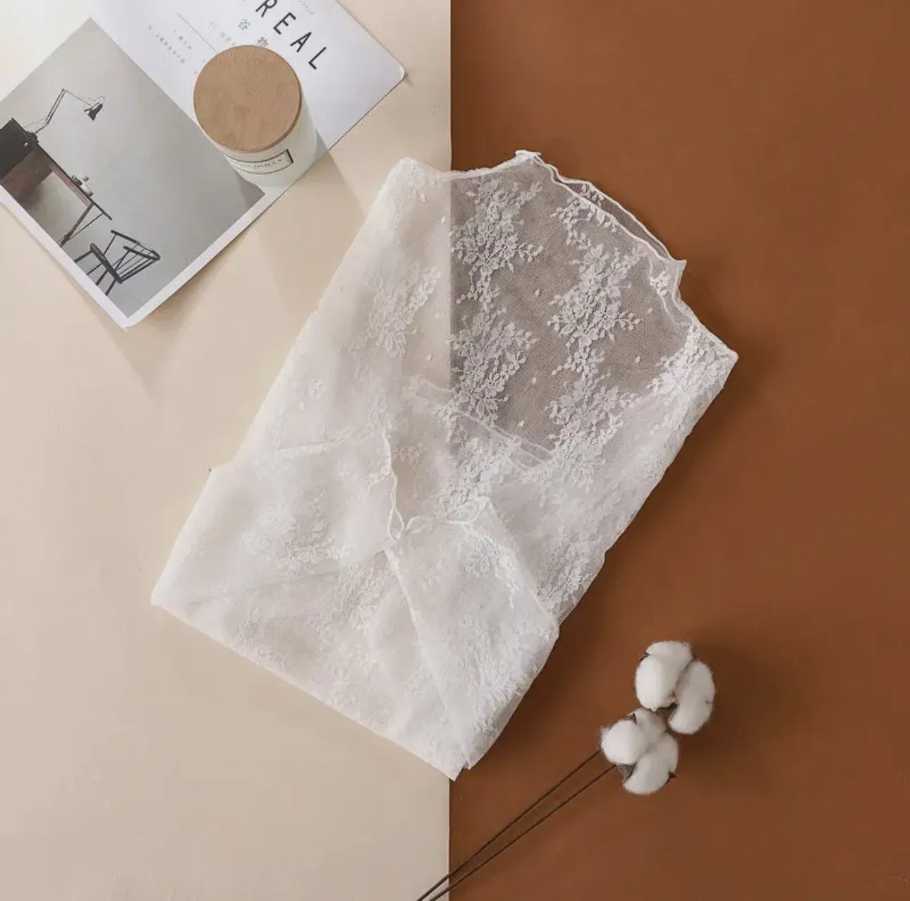 Mercedita Lace Sheer Mesh Top Collection
