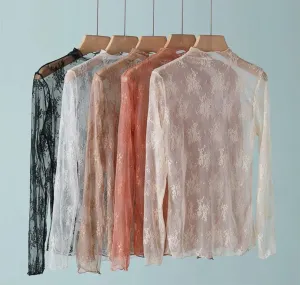 Mercedita Lace Sheer Mesh Top Collection
