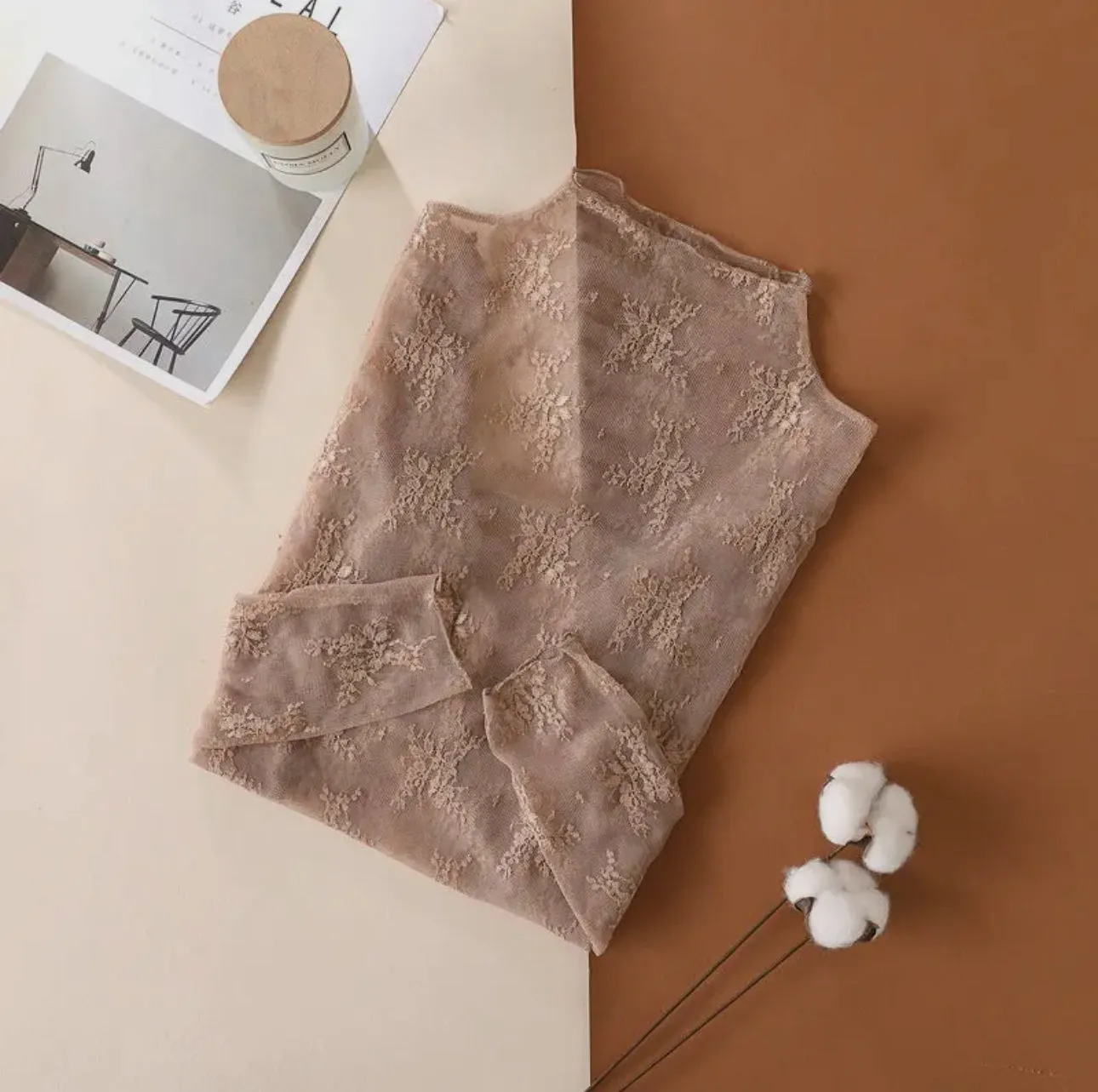 Mercedita Lace Sheer Mesh Top Collection