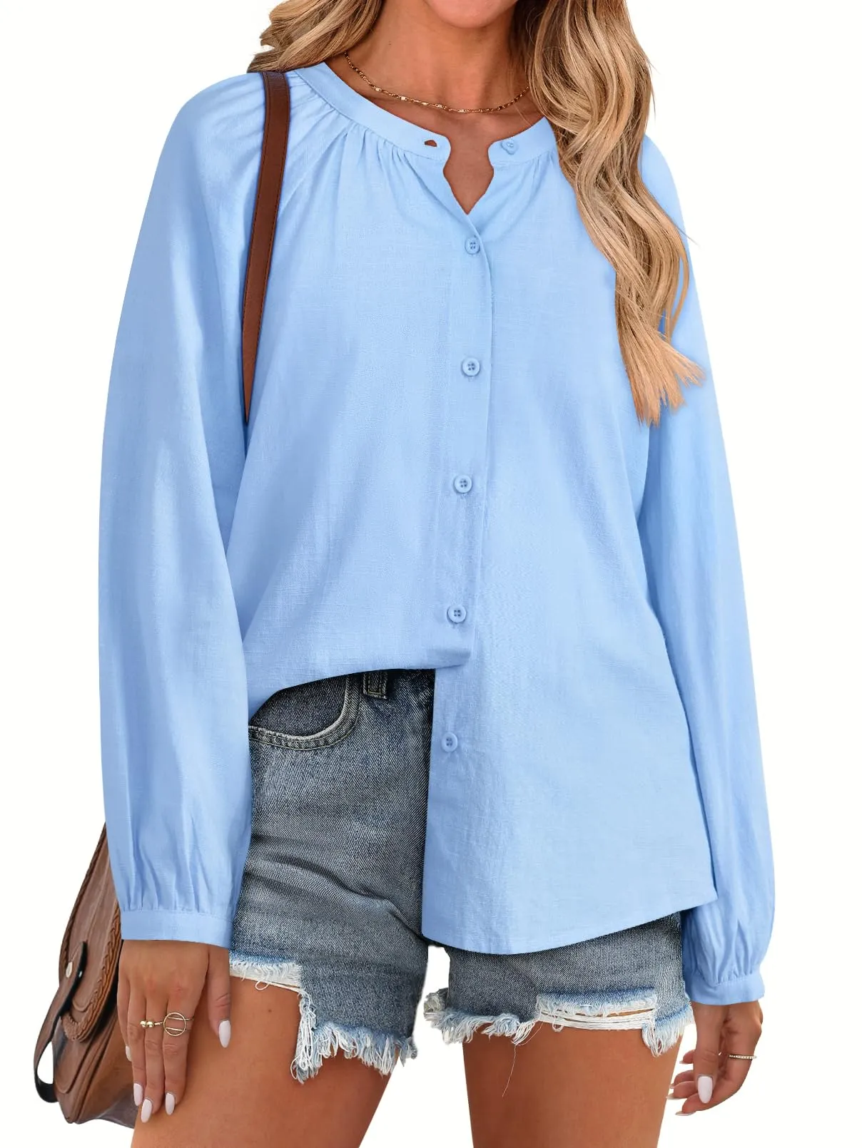 MEROKEETY Women's 2024 Long Sleeve Crew Neck Shirts