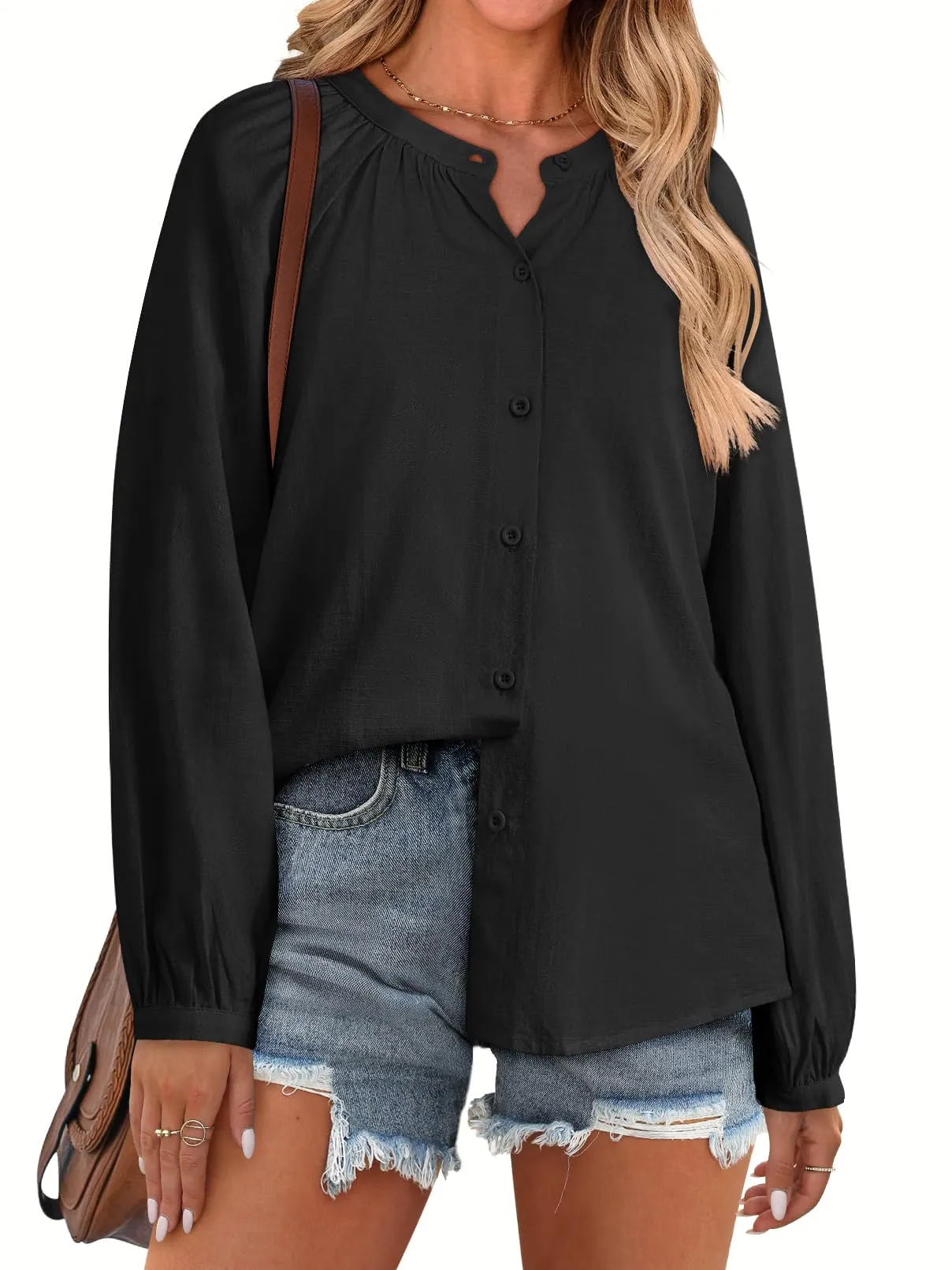 MEROKEETY Women's 2024 Long Sleeve Crew Neck Shirts