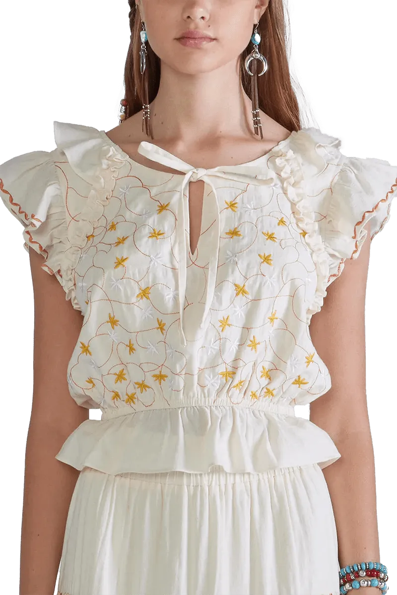 Miss Me Off-White Cropped Tee