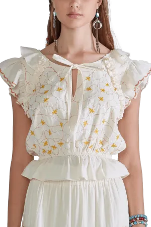 Miss Me Off-White Cropped Tee