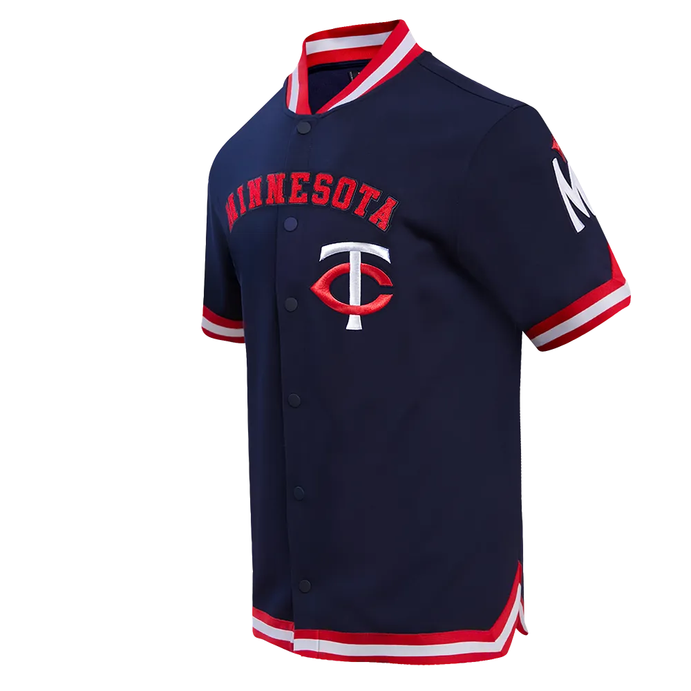 MLB MINNESOTA TWINS CLASSIC MEN'S WARM UP JACKET (MIDNIGHT NAVY/RED)