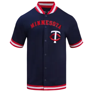 MLB MINNESOTA TWINS CLASSIC MEN'S WARM UP JACKET (MIDNIGHT NAVY/RED)