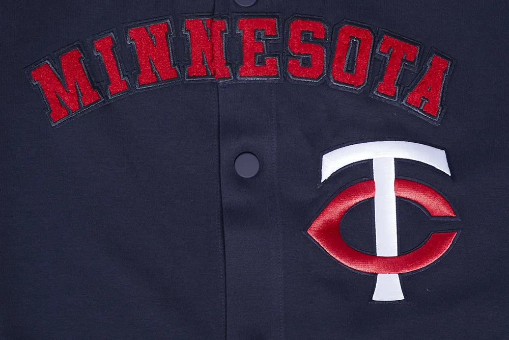 MLB MINNESOTA TWINS CLASSIC MEN'S WARM UP JACKET (MIDNIGHT NAVY/RED)