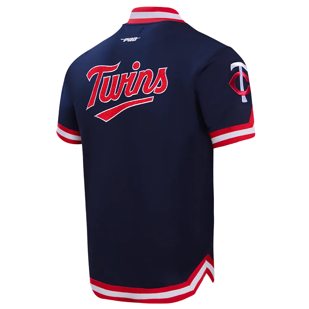MLB MINNESOTA TWINS CLASSIC MEN'S WARM UP JACKET (MIDNIGHT NAVY/RED)