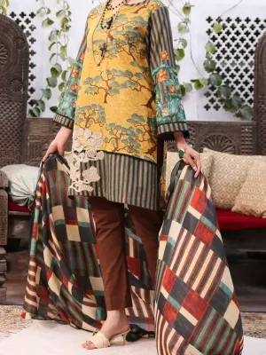 Mustard Lawn 3 Piece Unstitched - ALP-3PS-1079