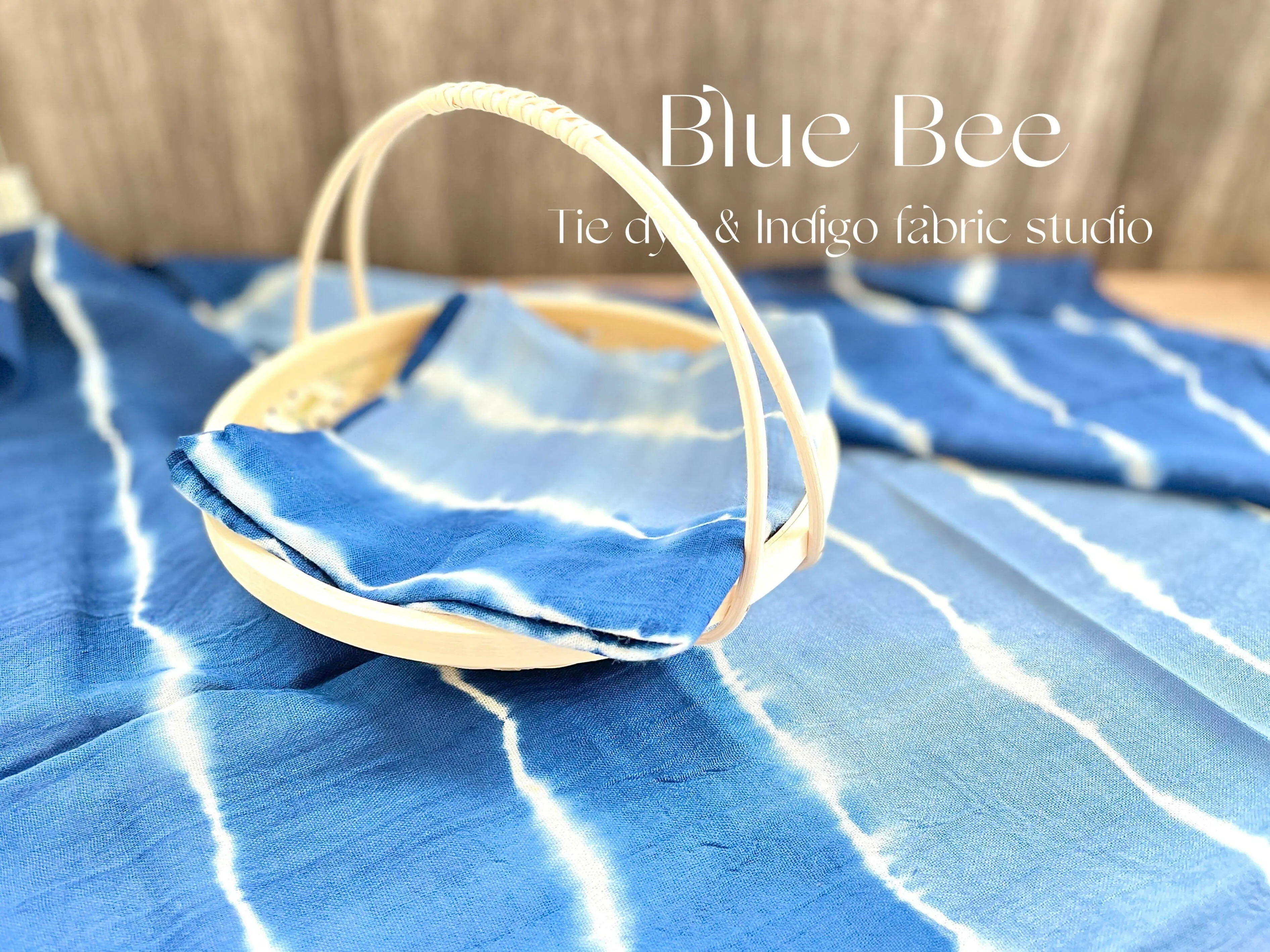 Natural indigo tie dyed square scarf, blue gradient dyed neck wrap, head bandana, tea towel, 65cm * 65cm.