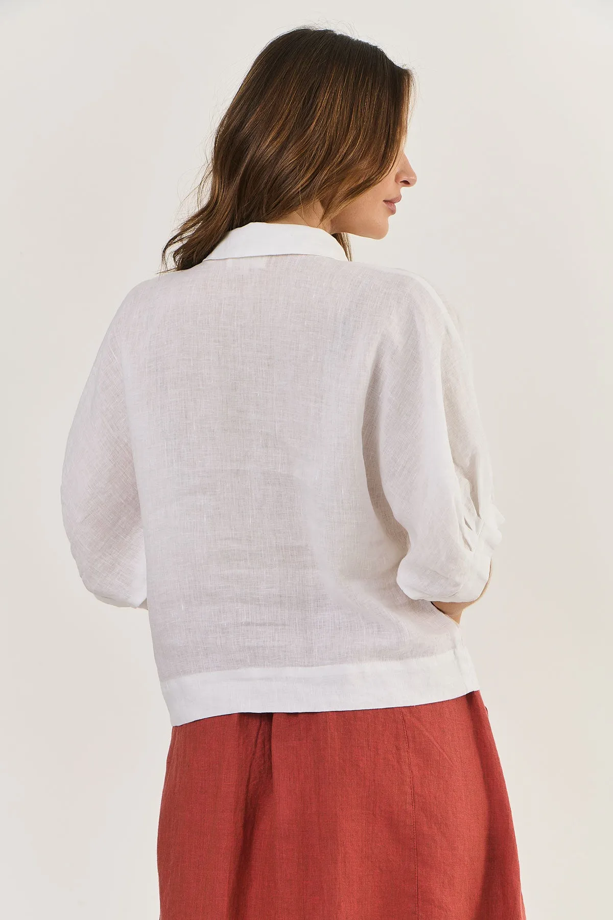 Naturals by O & J Linen Shirt - White (GA471)