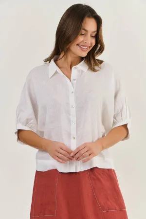 Naturals by O & J Linen Shirt - White (GA471)