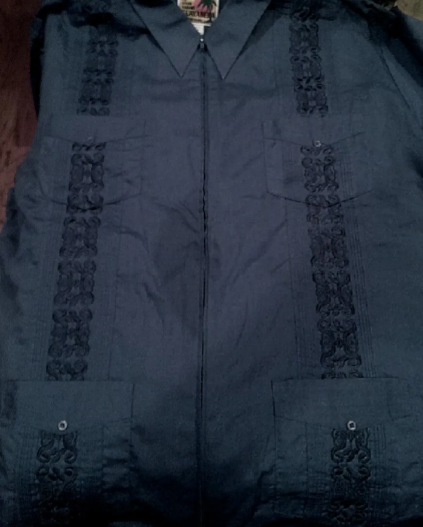 New- Haband Guayabera Blue Fashion Shirt- size XL