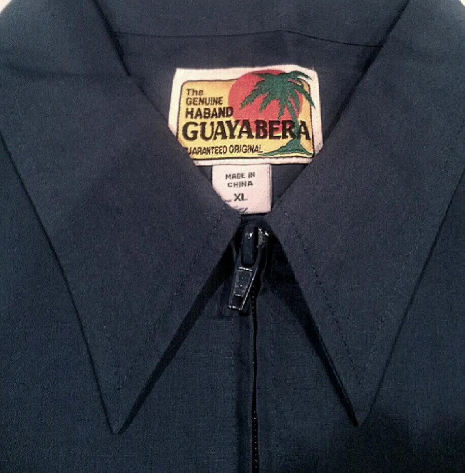 New- Haband Guayabera Blue Fashion Shirt- size XL