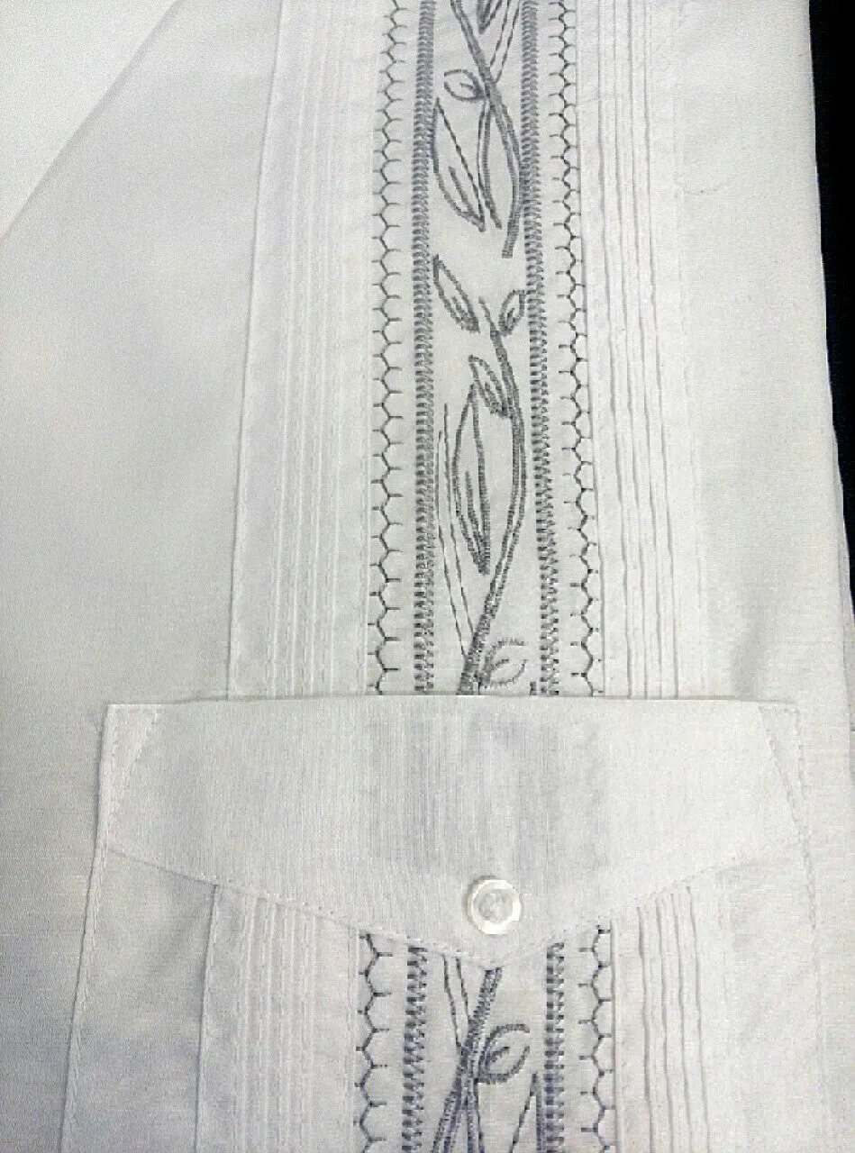 New- Haband Guayabera White Fashion Shirt- size XL