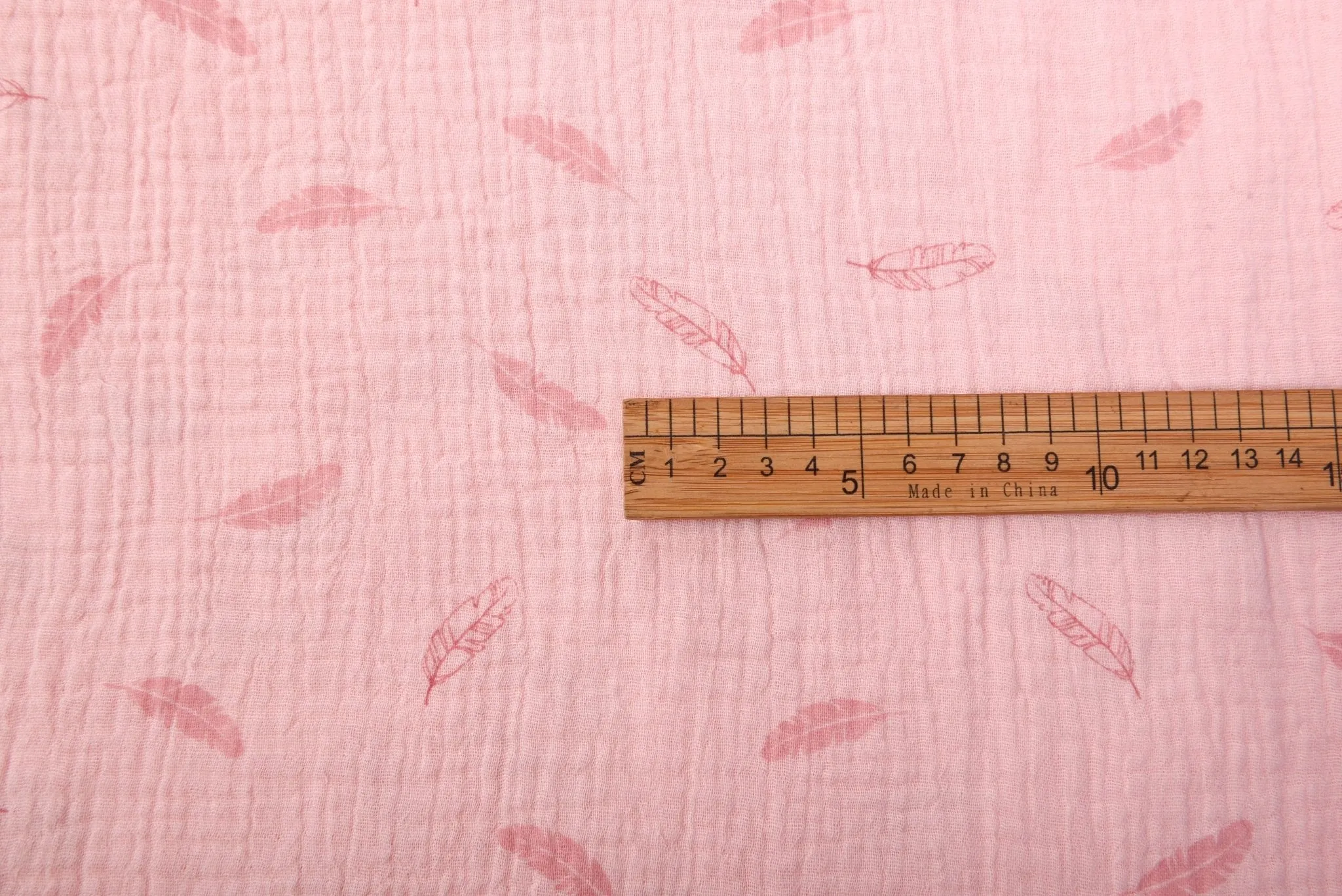 Organic Double Gauze Feather Print Muslin Fabric