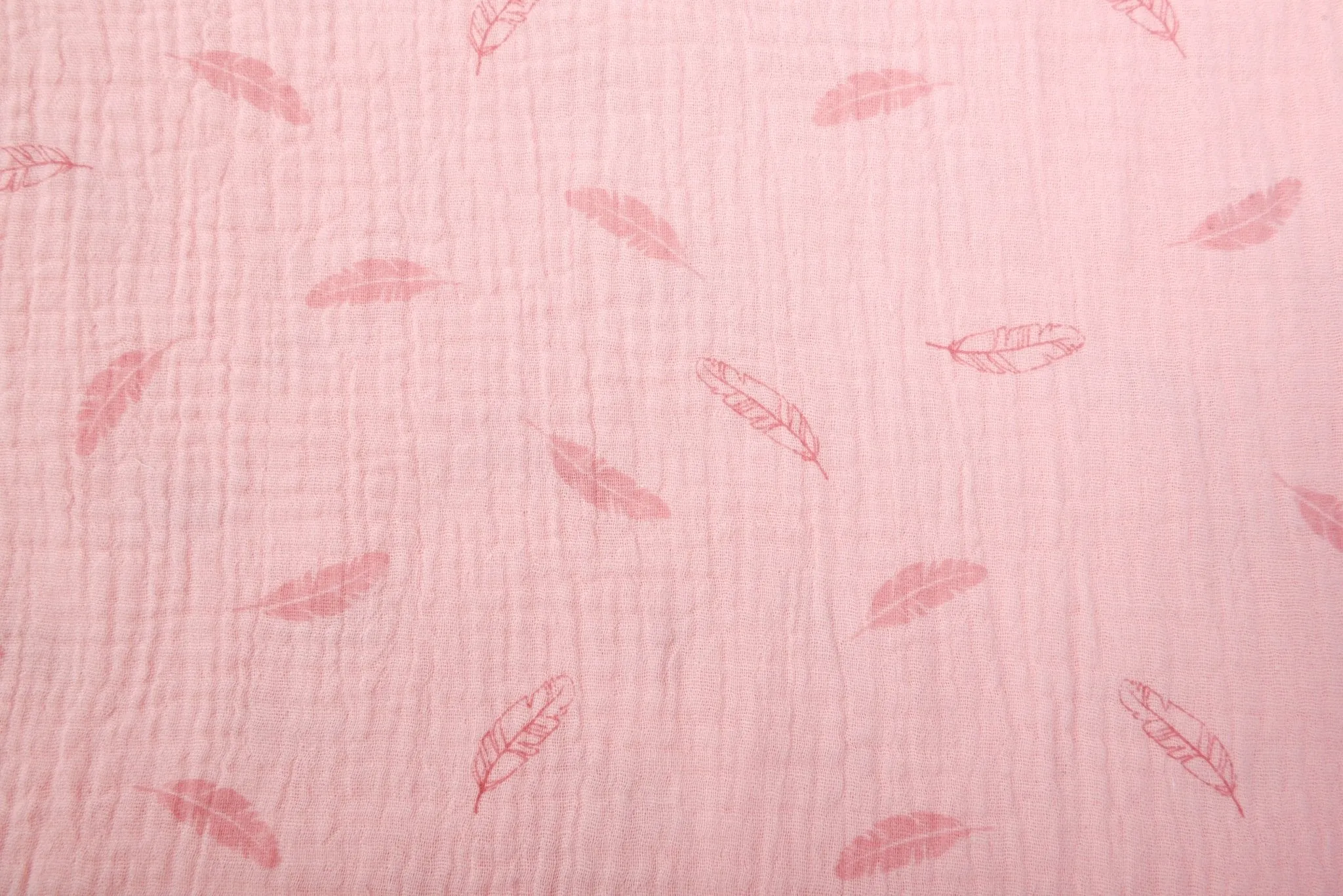 Organic Double Gauze Feather Print Muslin Fabric