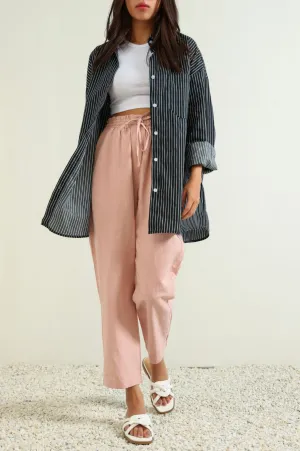 OVERSIZED STRIPED BUTTON DOWN