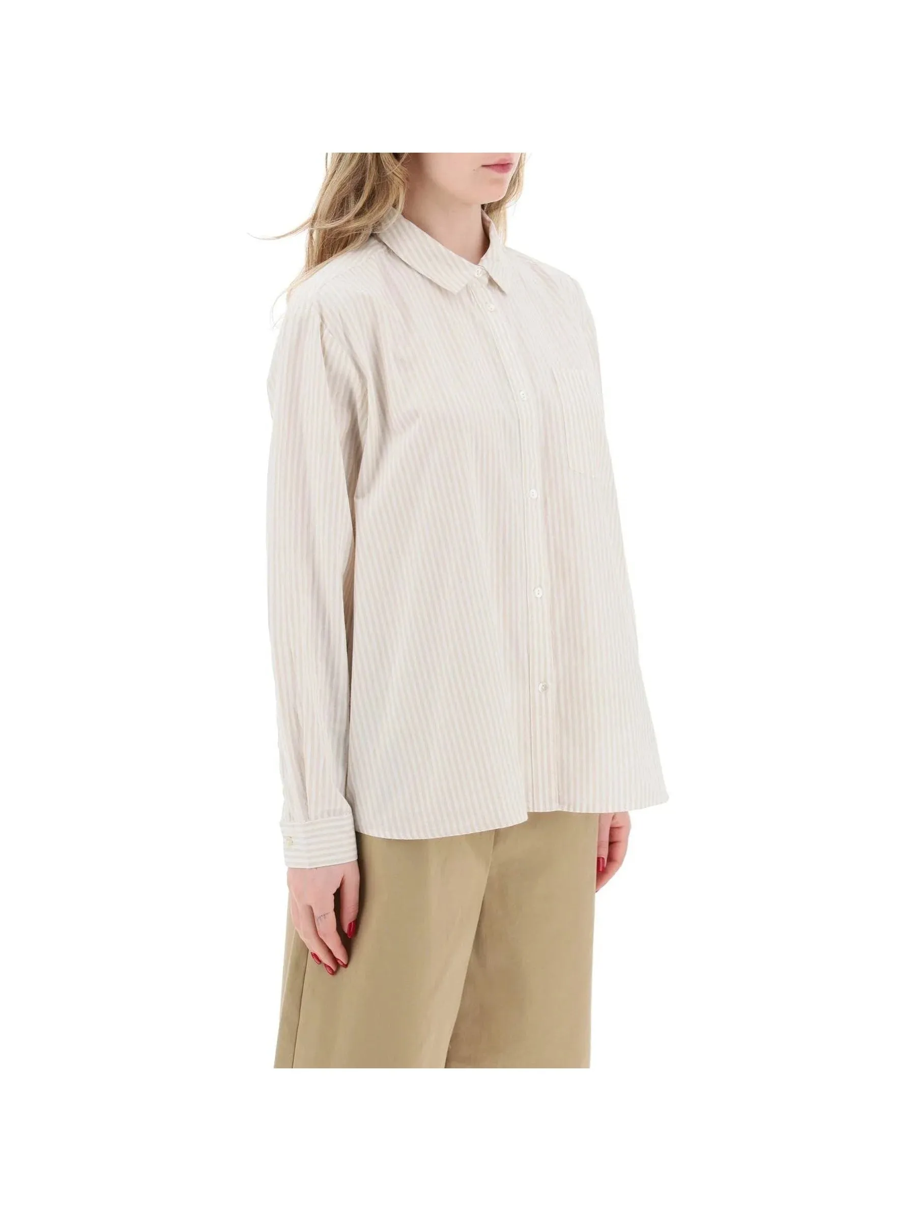 Oversized Striped Cotton Top