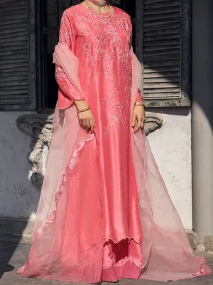 Pink Dola Silk 3 Piece Formal Unstitched - AL-3PS-LS-UN-400