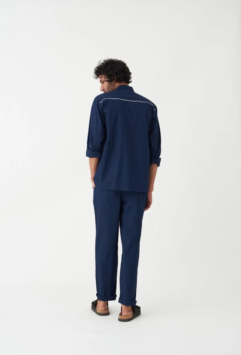 Piping Detail Shirt - Navy