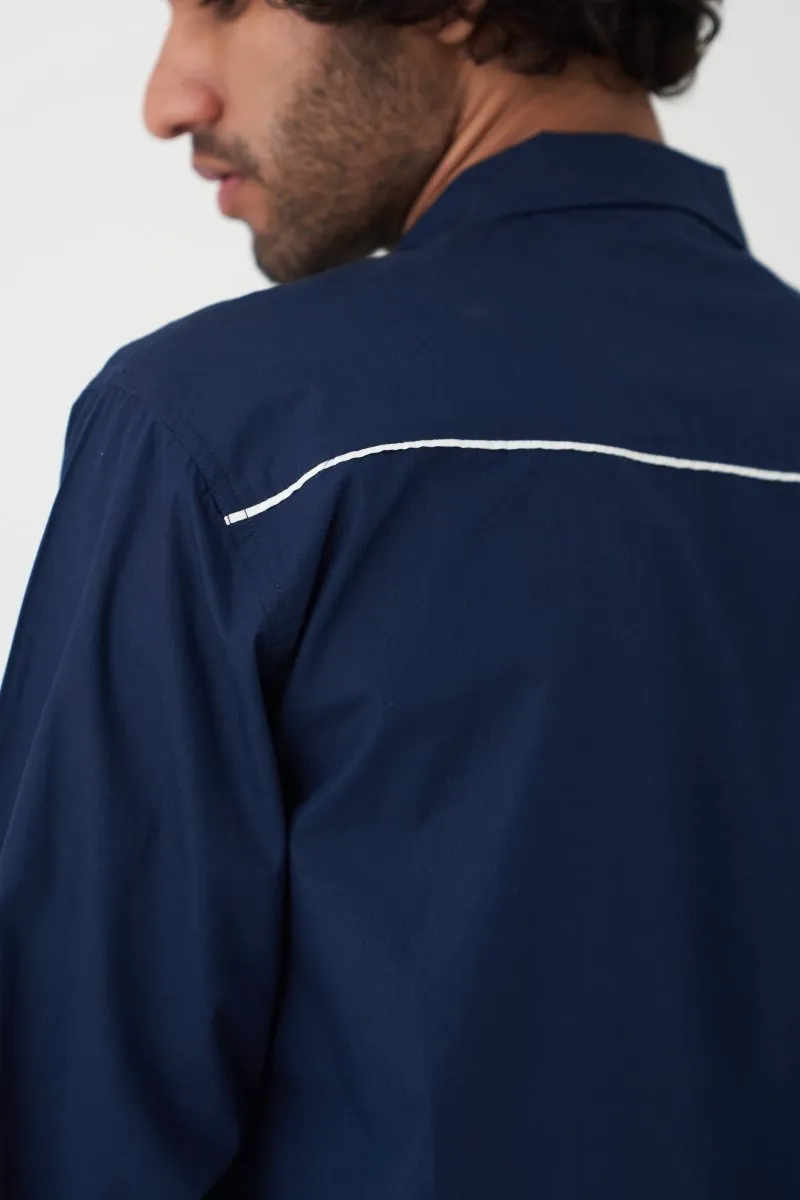 Piping Detail Shirt - Navy