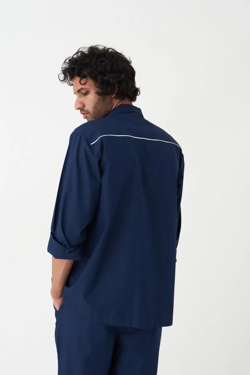 Piping Detail Shirt - Navy