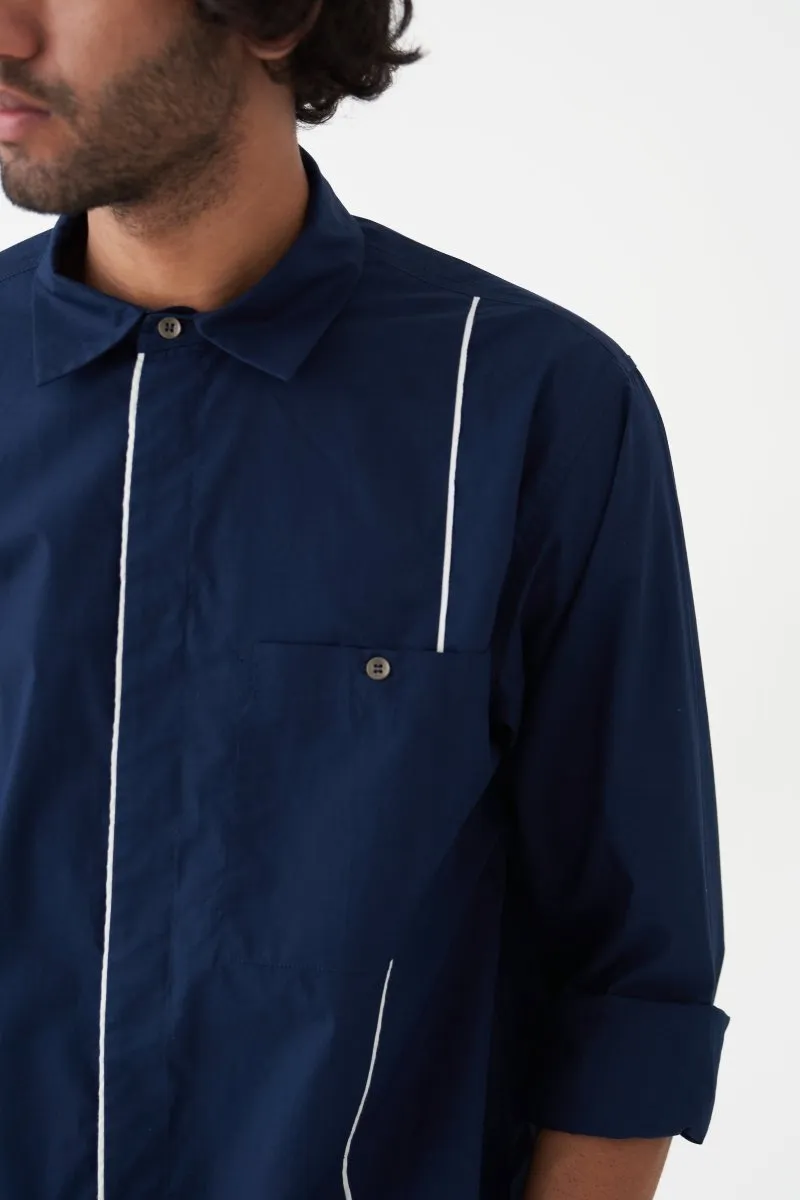 Piping Detail Shirt - Navy