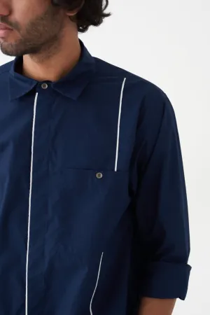 Piping Detail Shirt - Navy