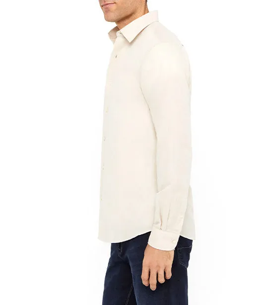 Plain Linen Cotton Shirt Beige