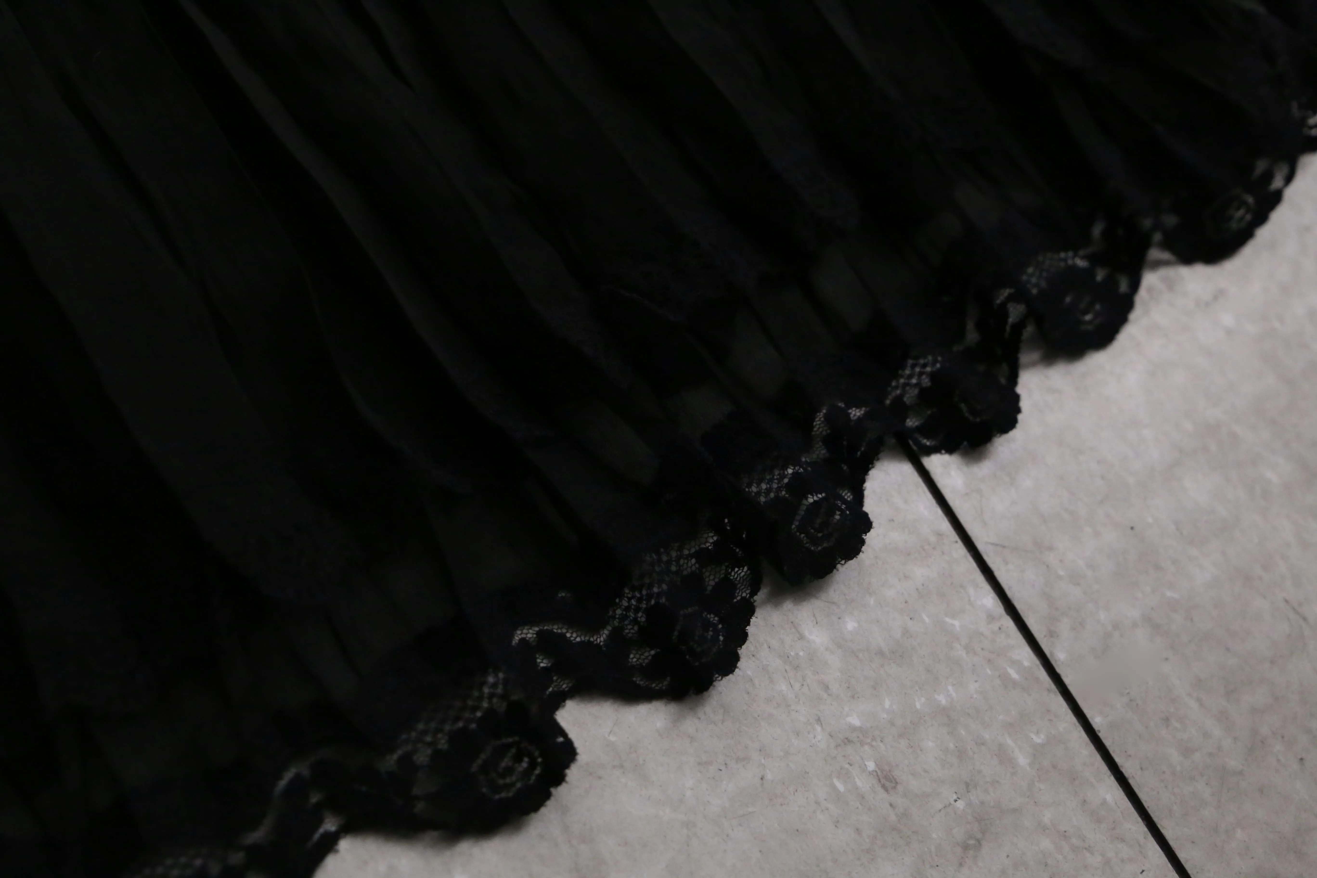 pleats×frill×lace sheer pull