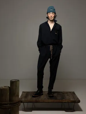 popover with collar: marine wool poplin