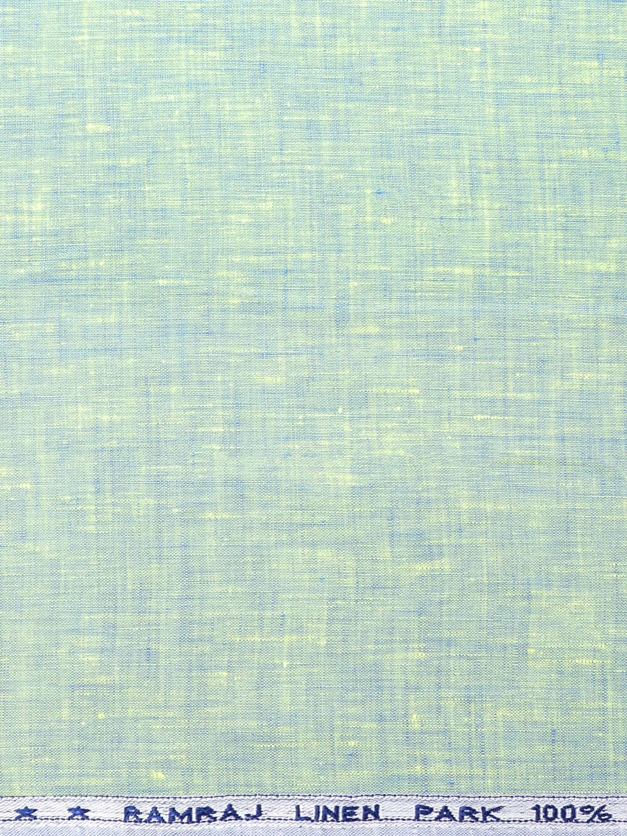 Pure Linen Colour Plain Shirt Fabric Bluish Yellow Irish 8080