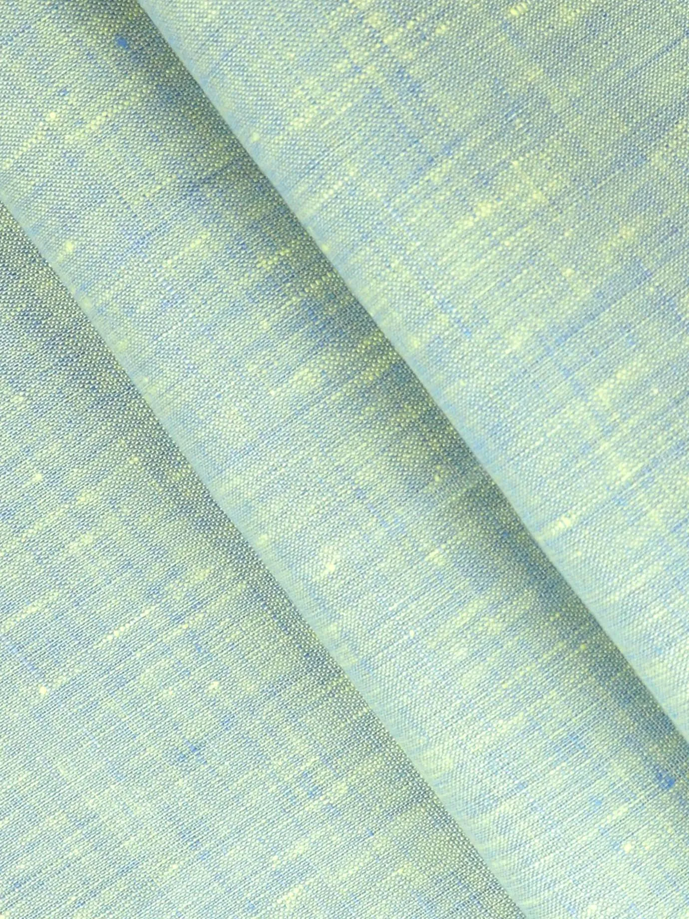Pure Linen Colour Plain Shirt Fabric Bluish Yellow Irish 8080