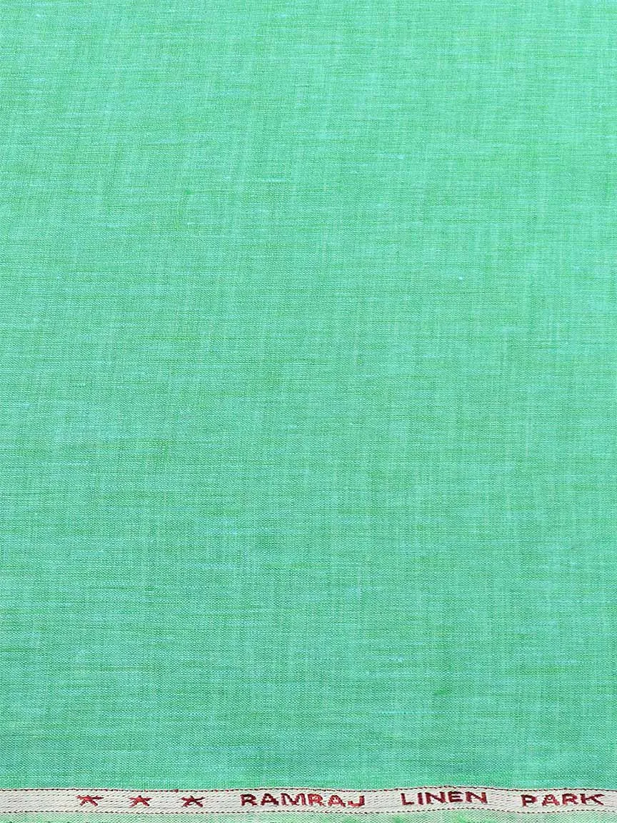 Pure Linen Colour Plain Shirt Fabric Green Irish 8080