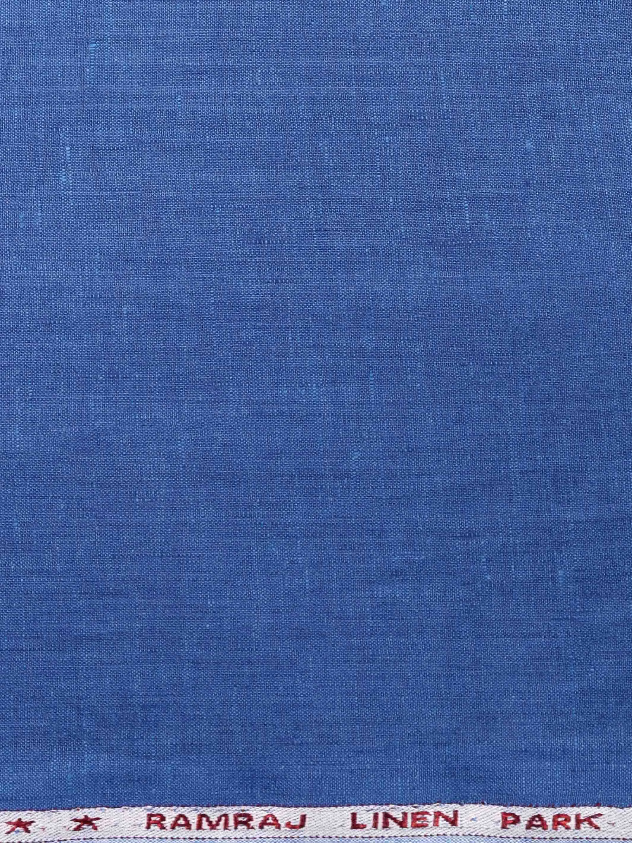 Pure Linen Dark Blue Colour Plain Shirt Fabric Irish 8080