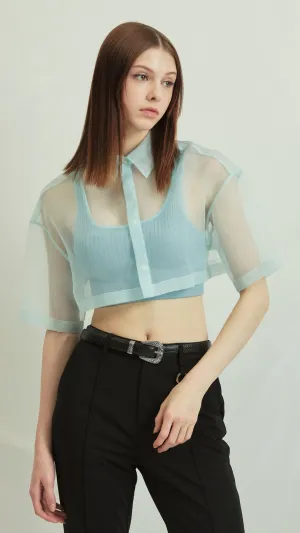 Sheer Cropped shirt