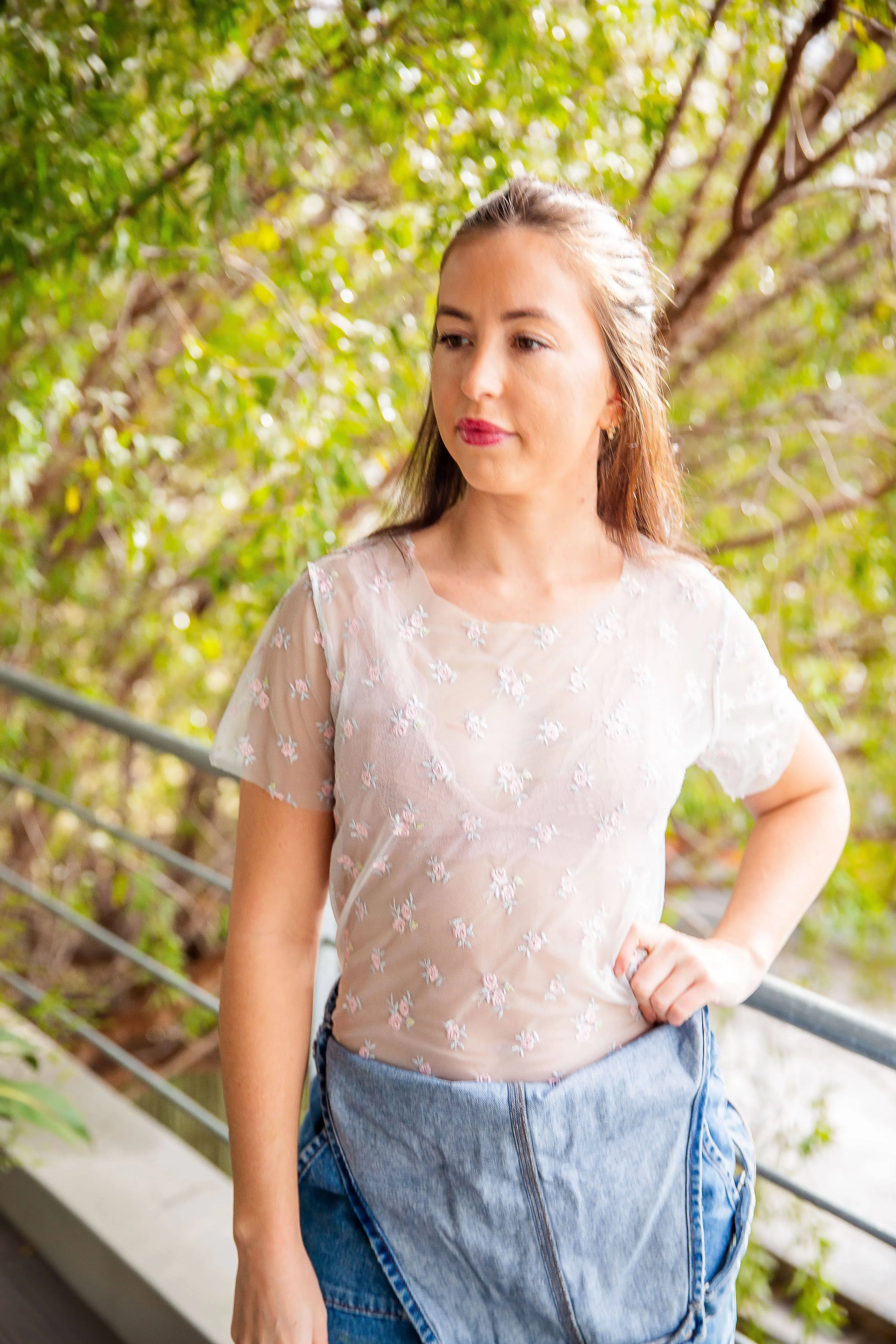 Sheer Floral Top