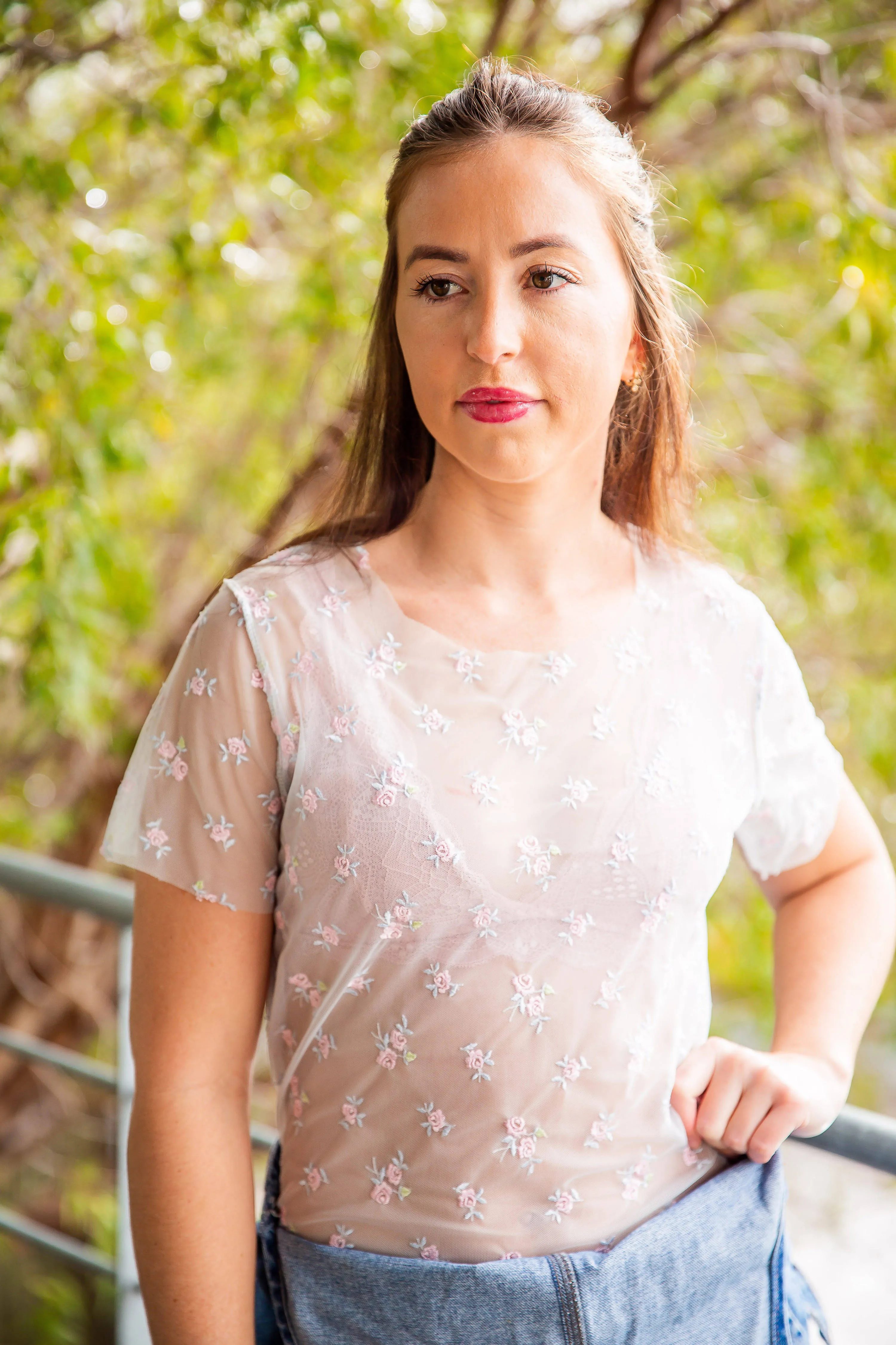 Sheer Floral Top