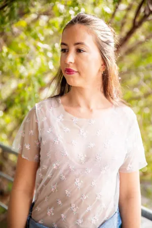 Sheer Floral Top