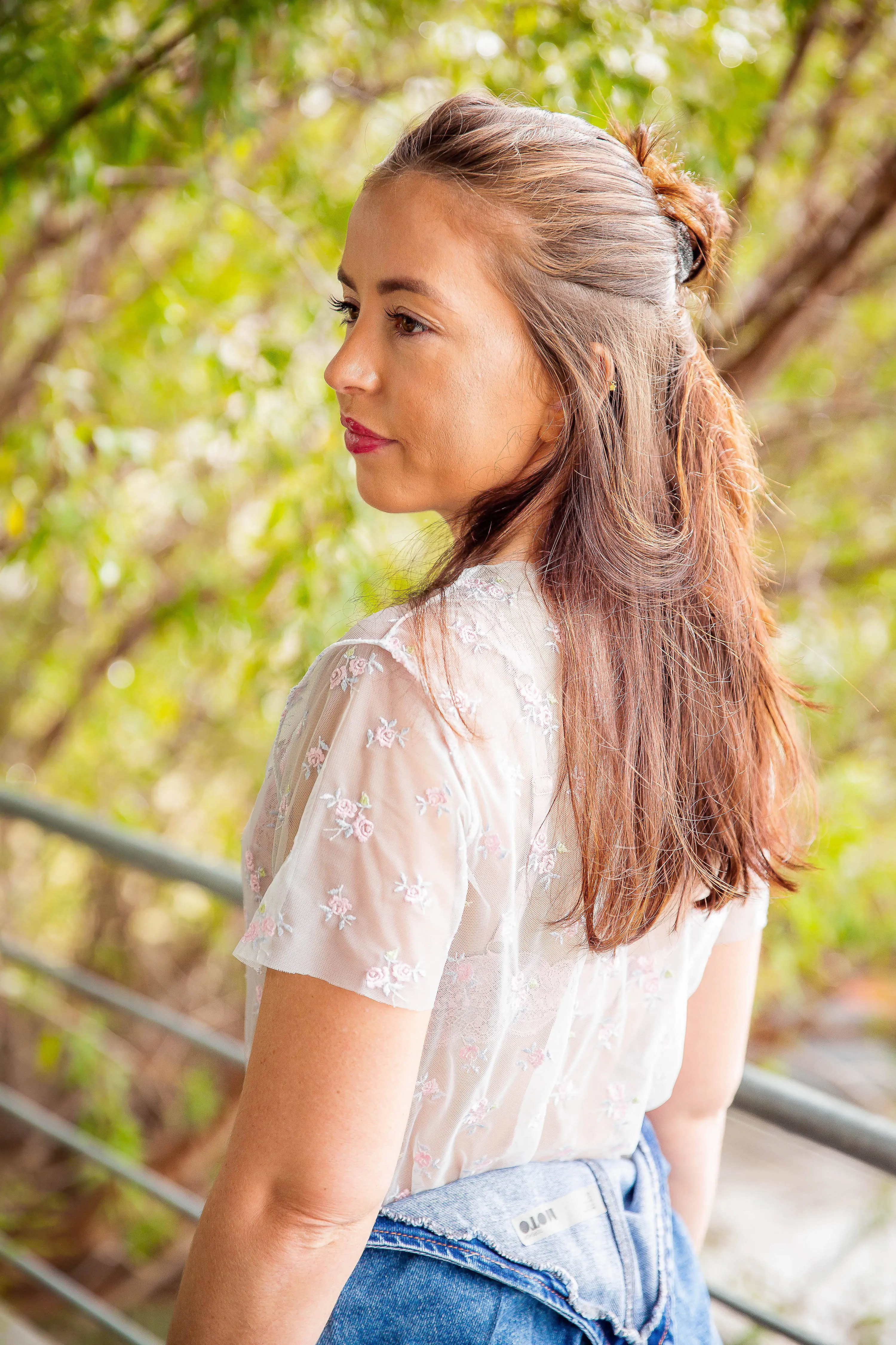Sheer Floral Top