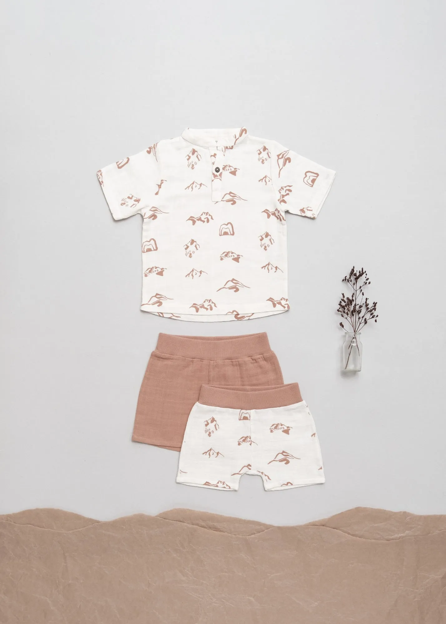Short sleeve shirt Healing Mountains organic muslin 2022